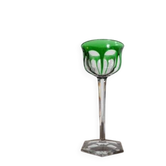BACCARAT "Malmaison" Glass wine rhinestone double green antique - 19 cm