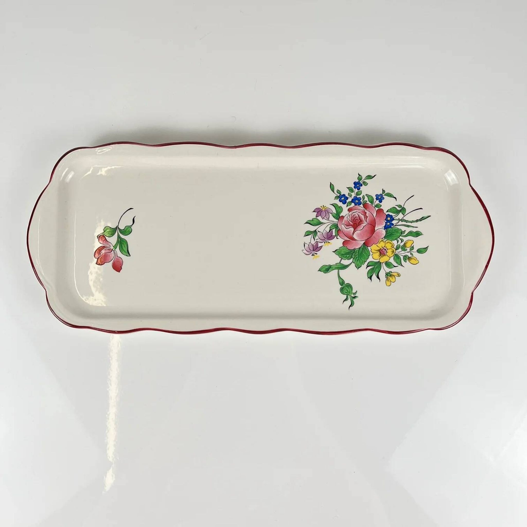 Cake dish KG Lunéville, model "Réverbère", rose pattern