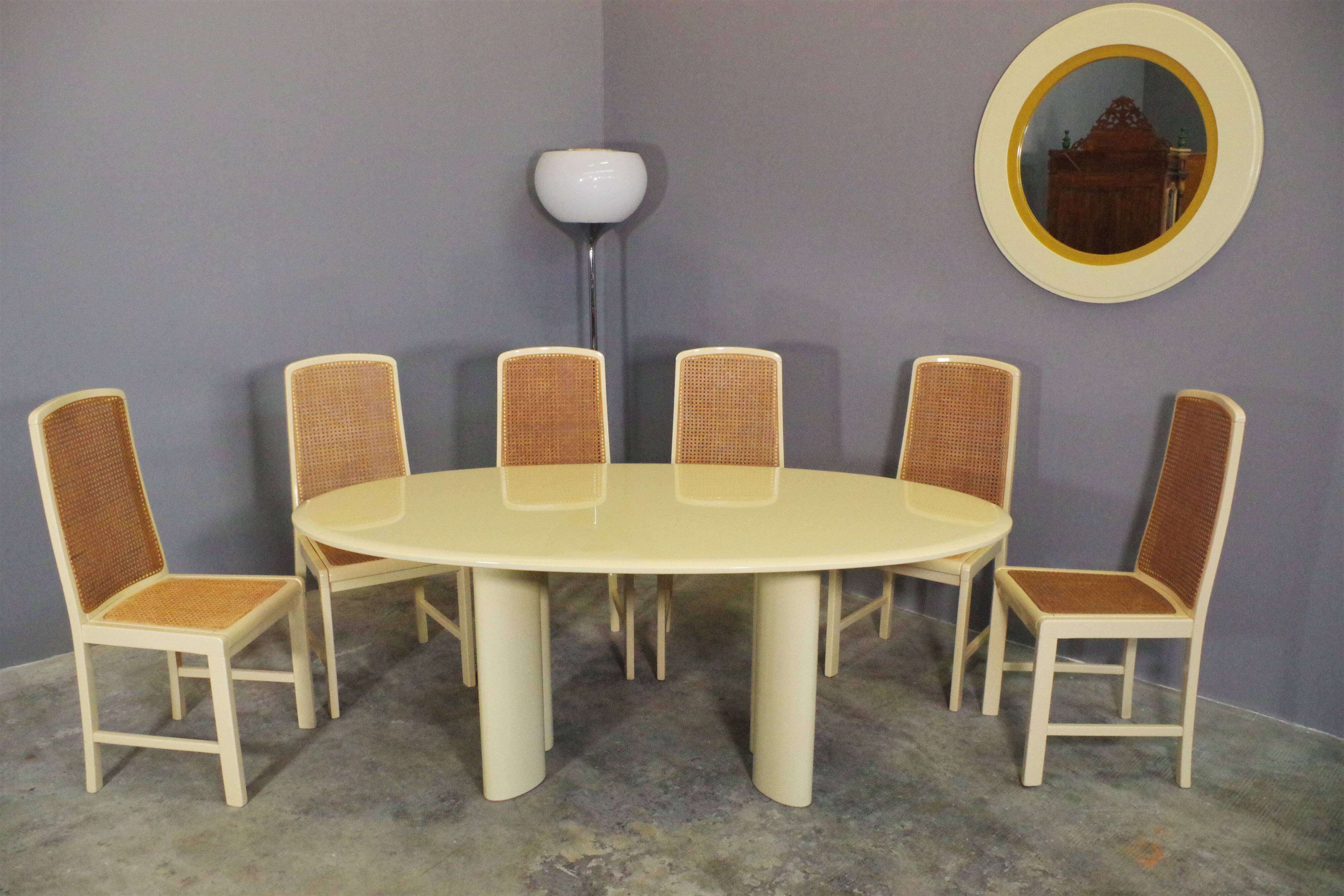 Table and 6 chairs by Mario Sabot from the 70s