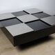 Vintage coffee table in lacquered wood and aluminium - 1970s