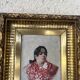 Old Table XIX Portrait of a Woman in Traditional Costume - Signed Célest