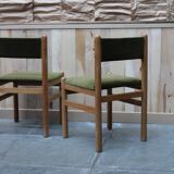 Vintage pine & velvet chairs