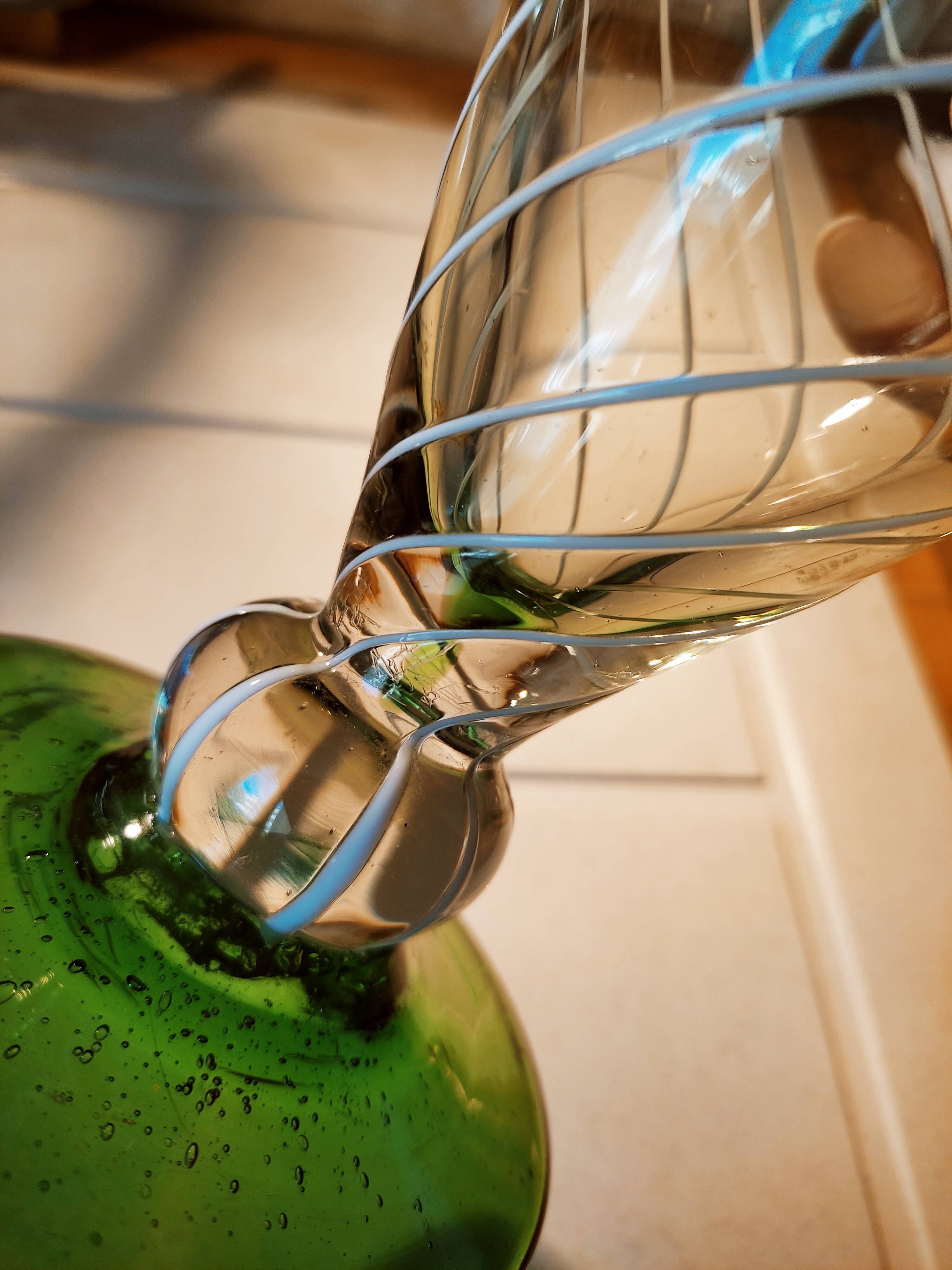 Vase in gradients of green Murano