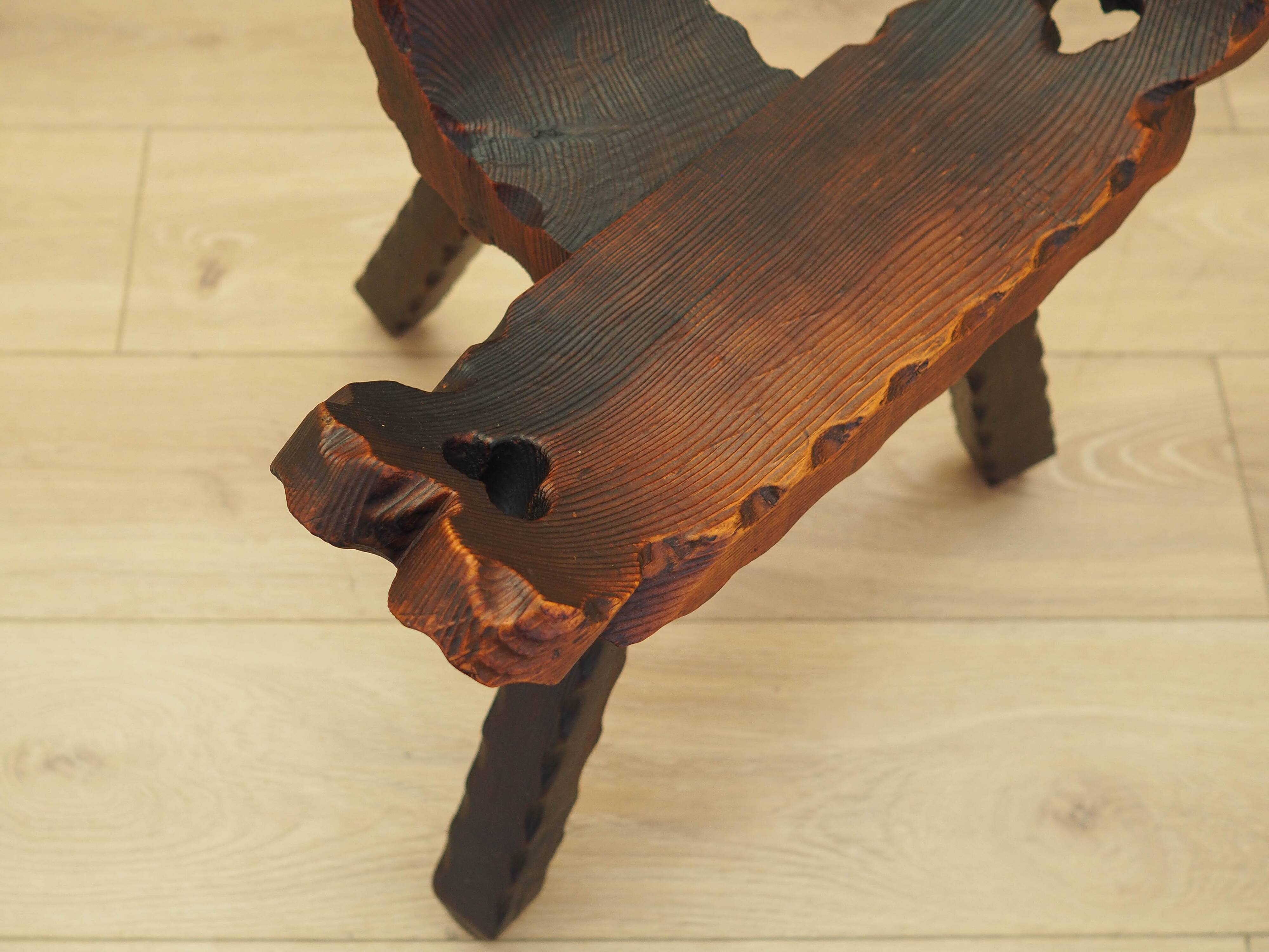 Pine chair, brutalist design, 1950s, made in Spain