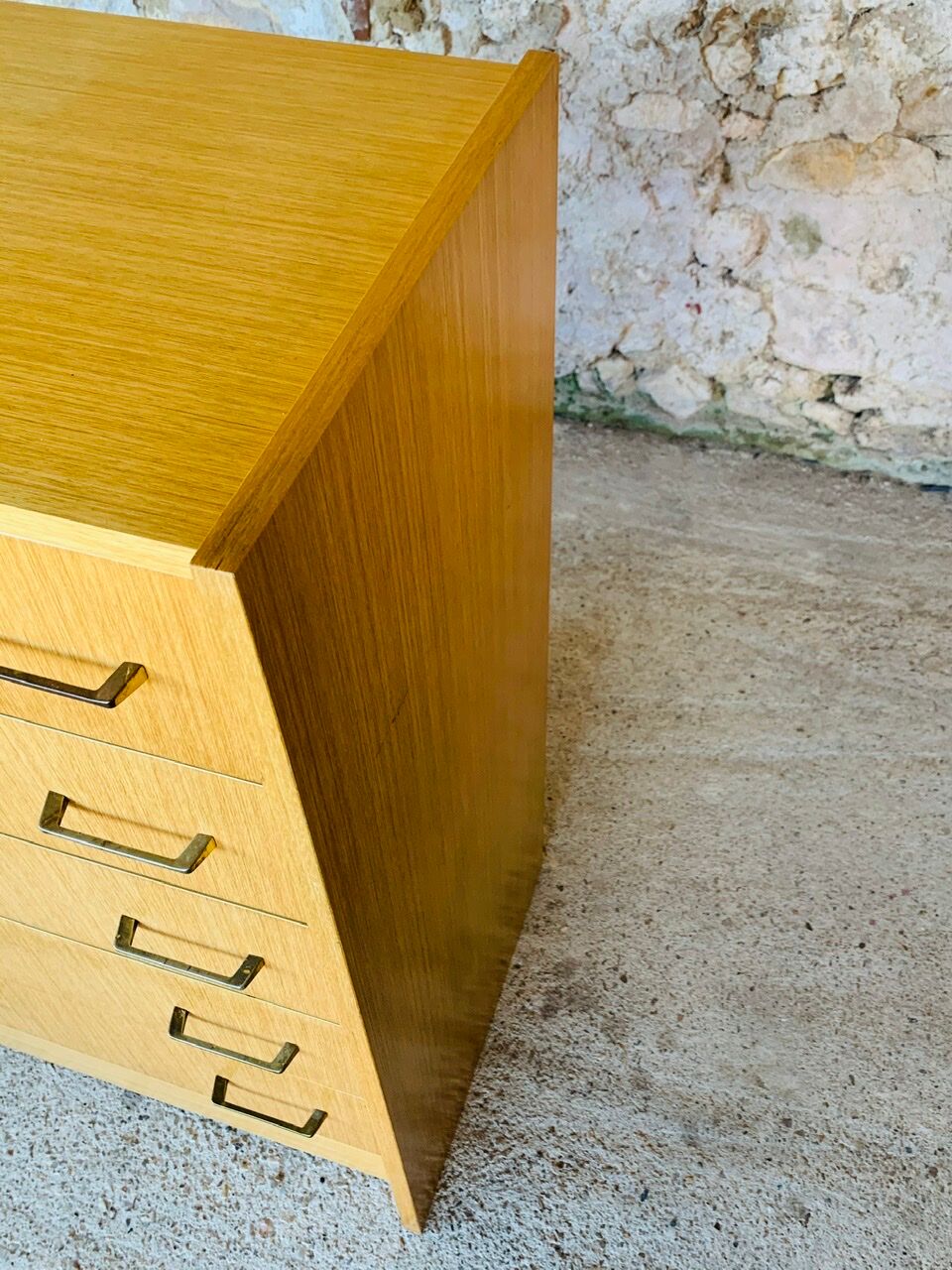 Vintage chest of drawers with 5 drawers by Capelle circa 70's