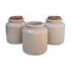 Set of 3 old sandstone pots