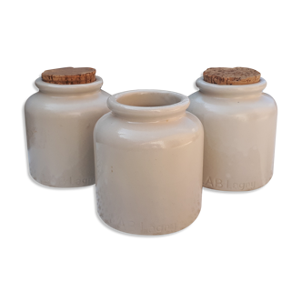 Set of 3 old sandstone pots