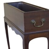 Elegant mid-century teak planter with tray.