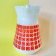 Pichet vintage geométrique orange et rouge années 70 esprit arcopal