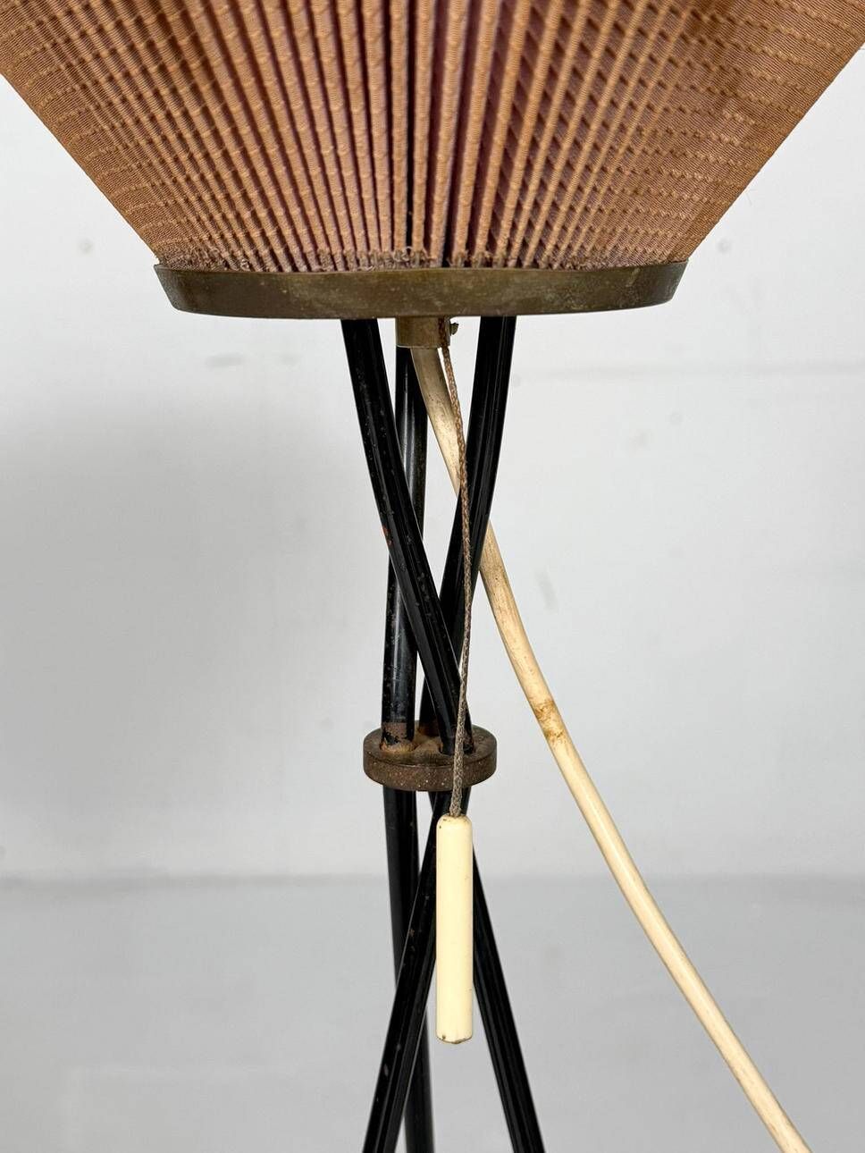 Georges Leon Rispal in style, Mid-century tripod floor lamp, France, 1970s.