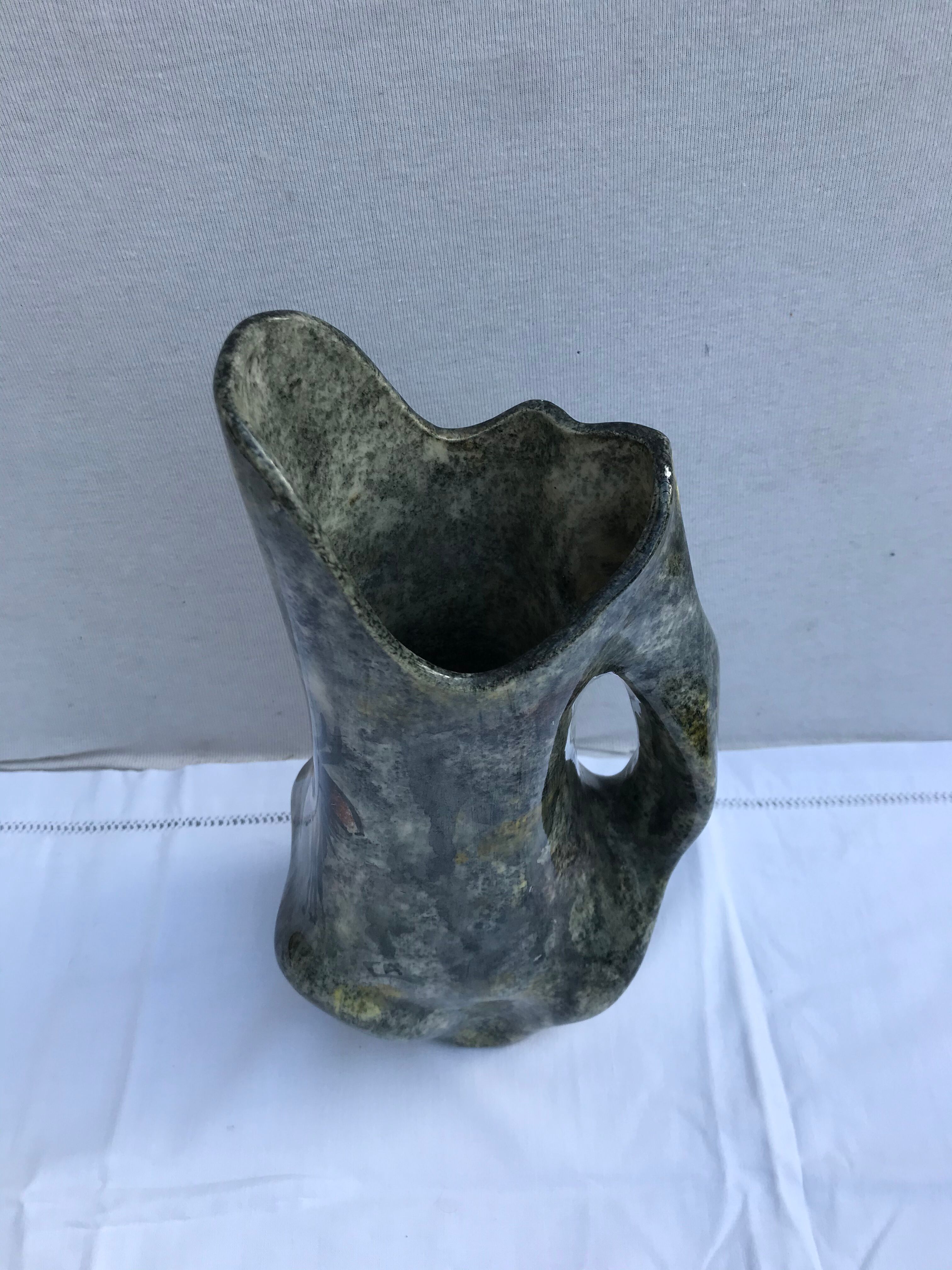Former pitcher ceramics enameled grey
