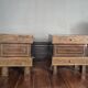 Curved stained birch bedside tables, Art Deco, Finland, 1930s