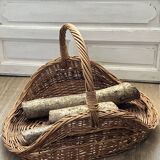 Log basket, woven wicker