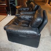 Paire fauteuils cuir design Tobia Scarpa