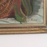Original Swedish Oil on Canvas “Vegetable Basket” – G Wald Vintage