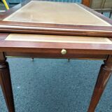 Old style flat desk louis xvi leather tray with 2 pulls