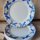 6 flat art deco earthenware plates