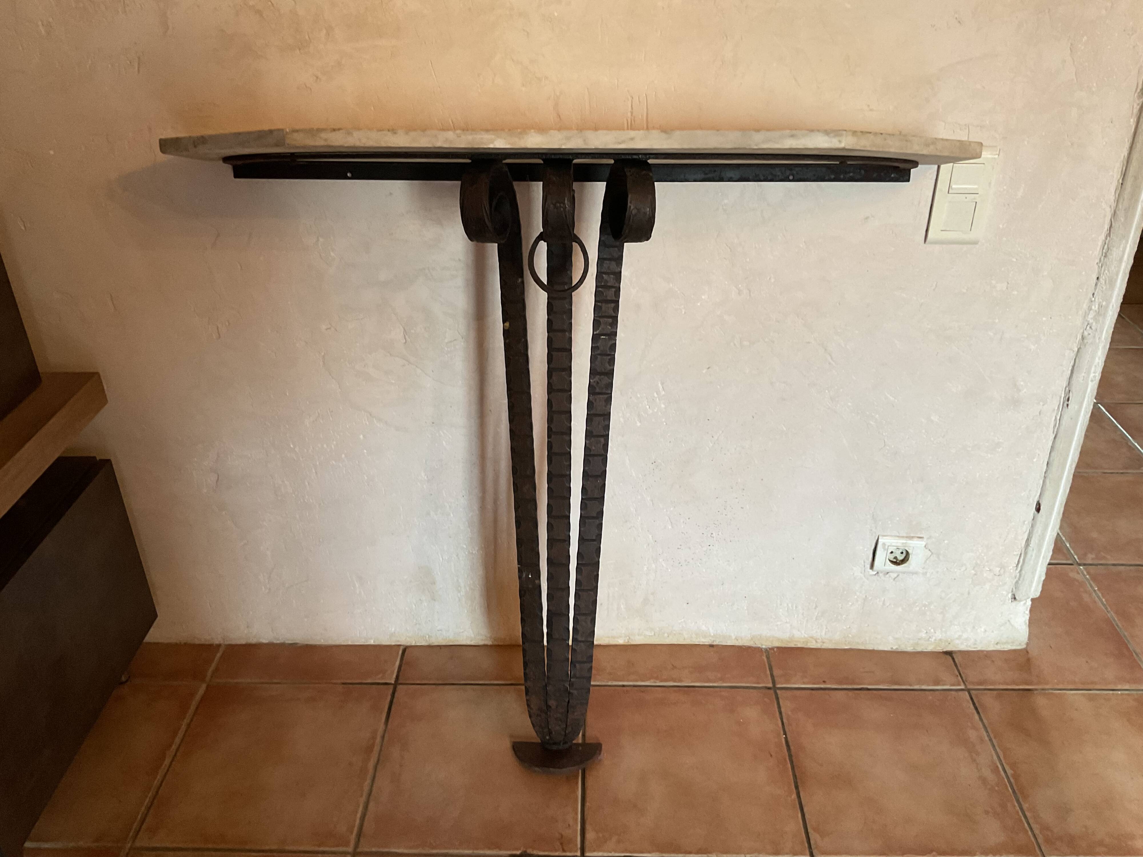 Large wrought iron console