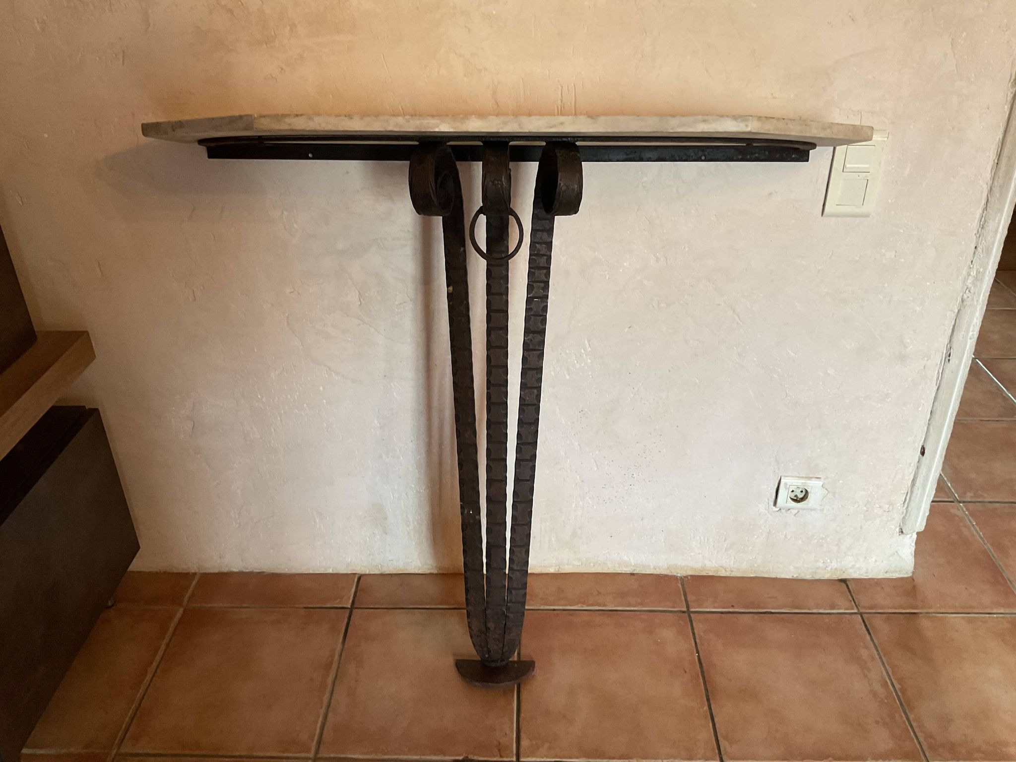 Large wrought iron console