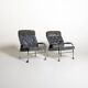 Scandinavian armchairs in velvet and steel, 1970s