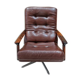 Fauteuil pivotant en skaï 1970