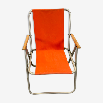 Vintage orange folding camping chair