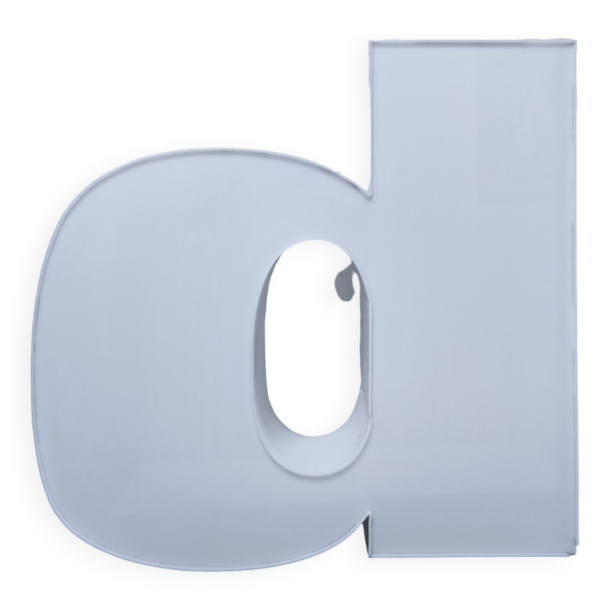 Letter lamp "D" plexiglass 80s