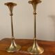 Pair of gilded brass candlesticks