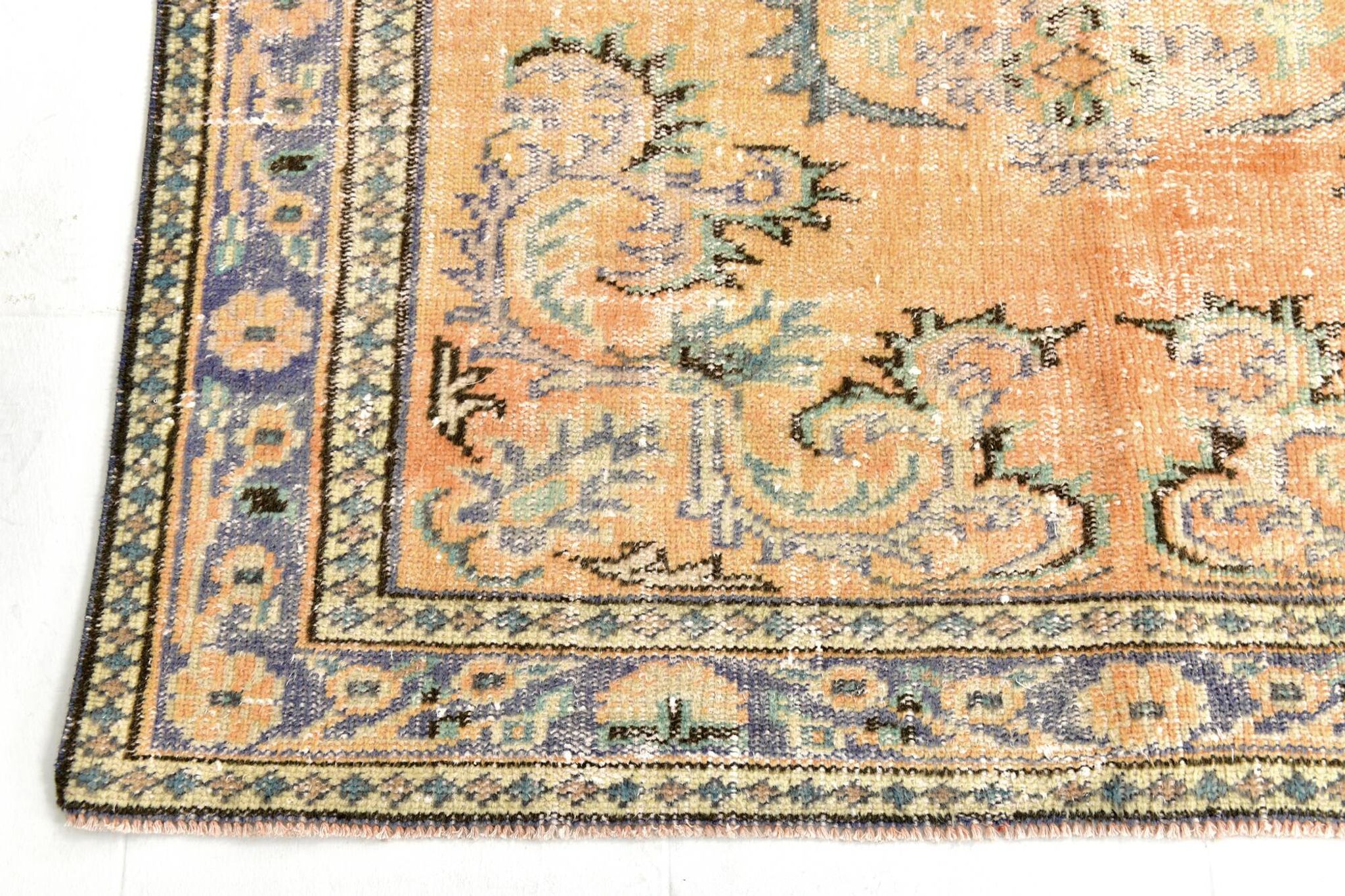 5x8 Mustard & Yellow Bordered Vintage Rug, 160x255Cm