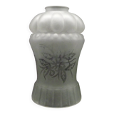 French vintage Victorian style white opaque patterned glass shade 0142