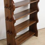 Vintage brutalist solid wood shelf, 1950s