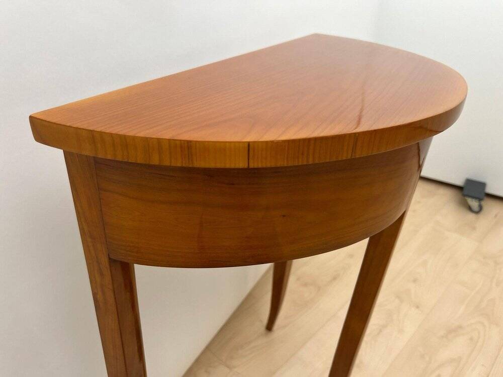 Biedermeier Demi-Lune Console Table in Cherry Wood, South Germany, 1820