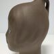 Sculptural ceramic head with blue enamelling Tekt design 60s