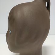 Tête céramique sculpturale à émaillage bleu Tekt design années 60