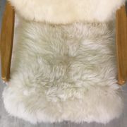 Vintage Design Art Deco White Sheepskin Fluffy Fury Chair Armchair