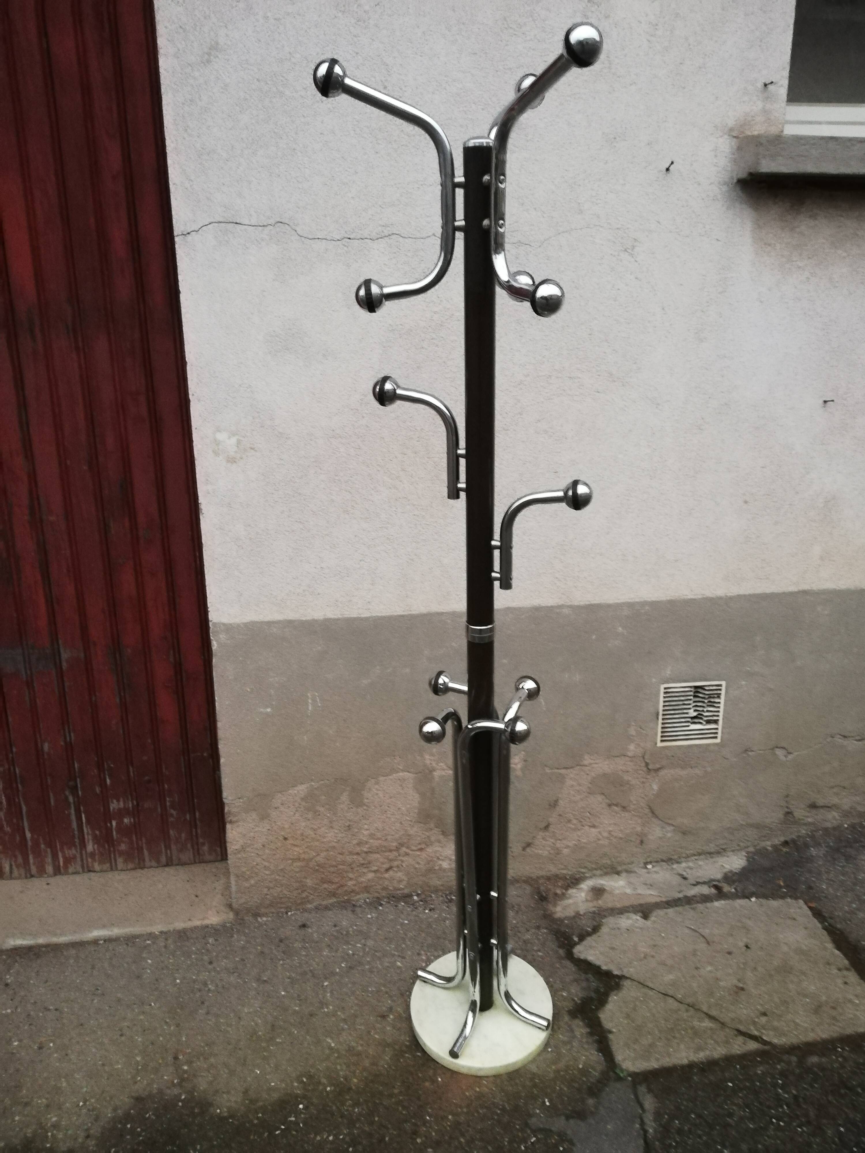Vintage metal and marble coat rack