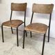 Pair of 1930 30 industrial factory workshop chairs