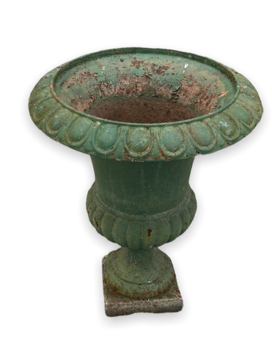 Vase Medici Late XIXth enamel Green
