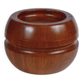 Solid teak bowl with lid. Denmark 1960s (2)