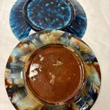 Set of 2 glazed earthenware plates