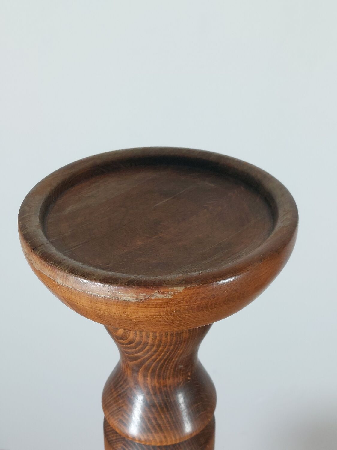 Vintage turned wooden column flower stand