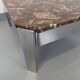 Vintage square coffee table in marble and chrome metal from the 70s