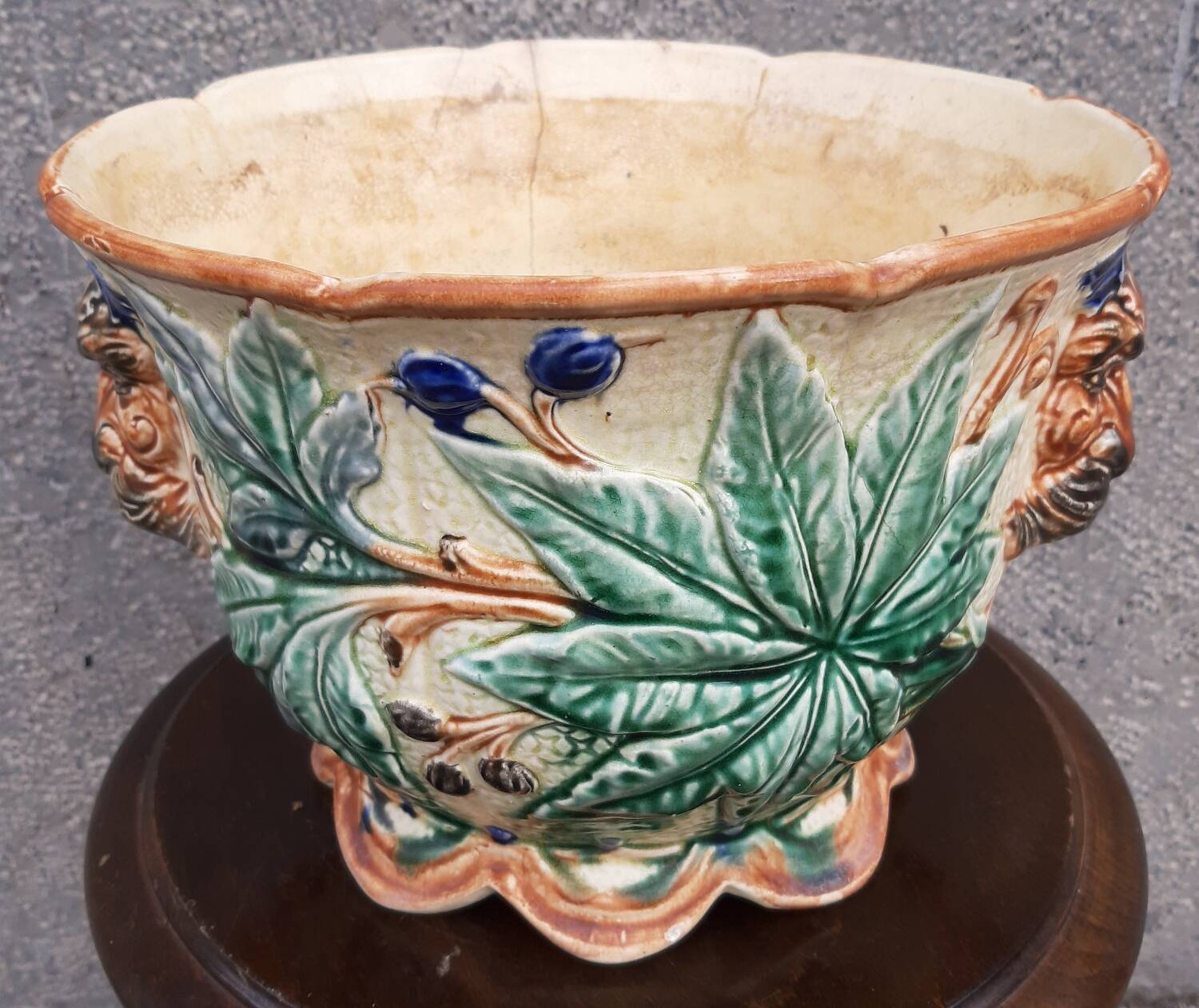 19th-century earthenware cachepot