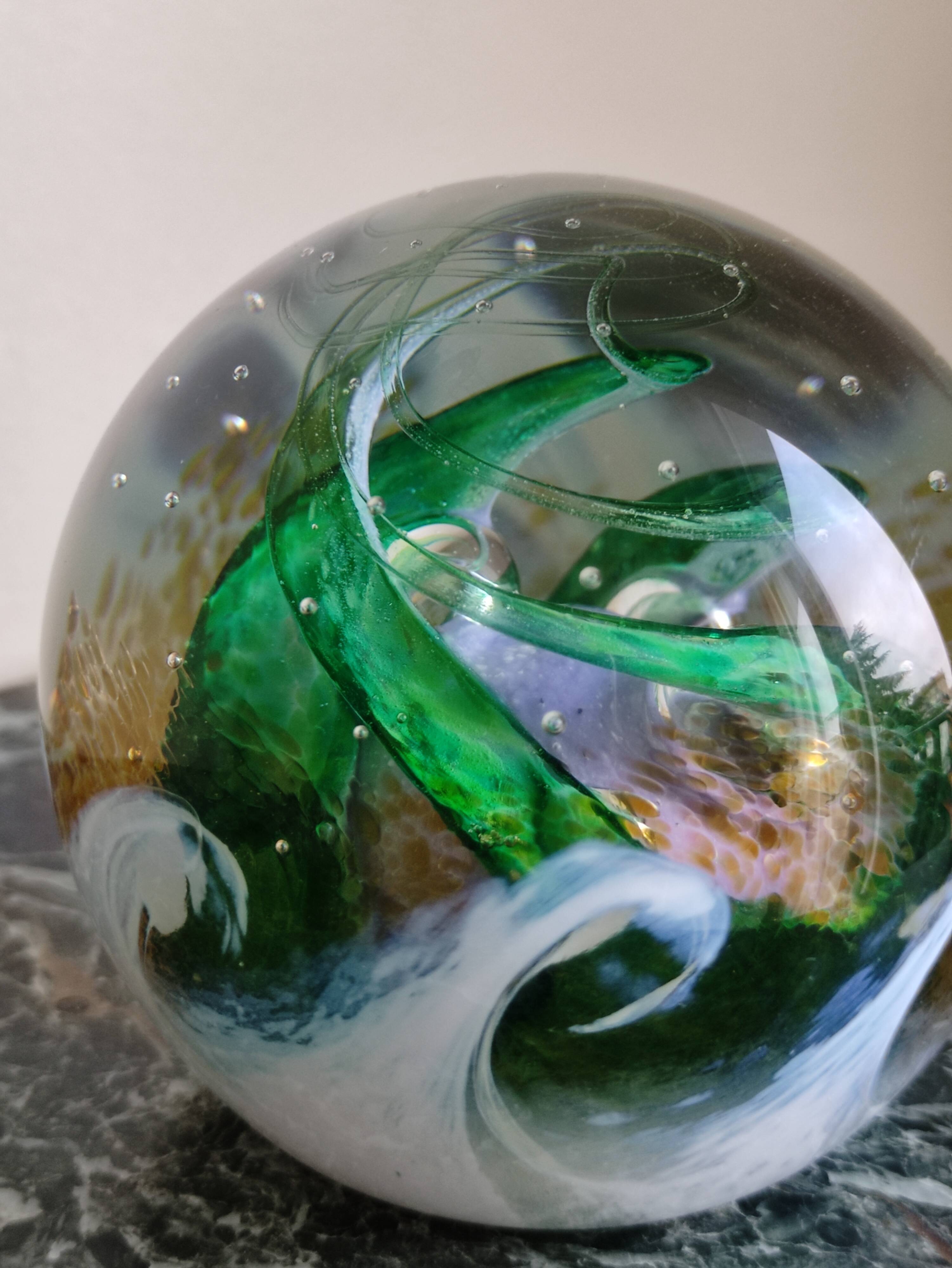 Vintage mouth-blown sulfide paperweight by Caithness Scotland