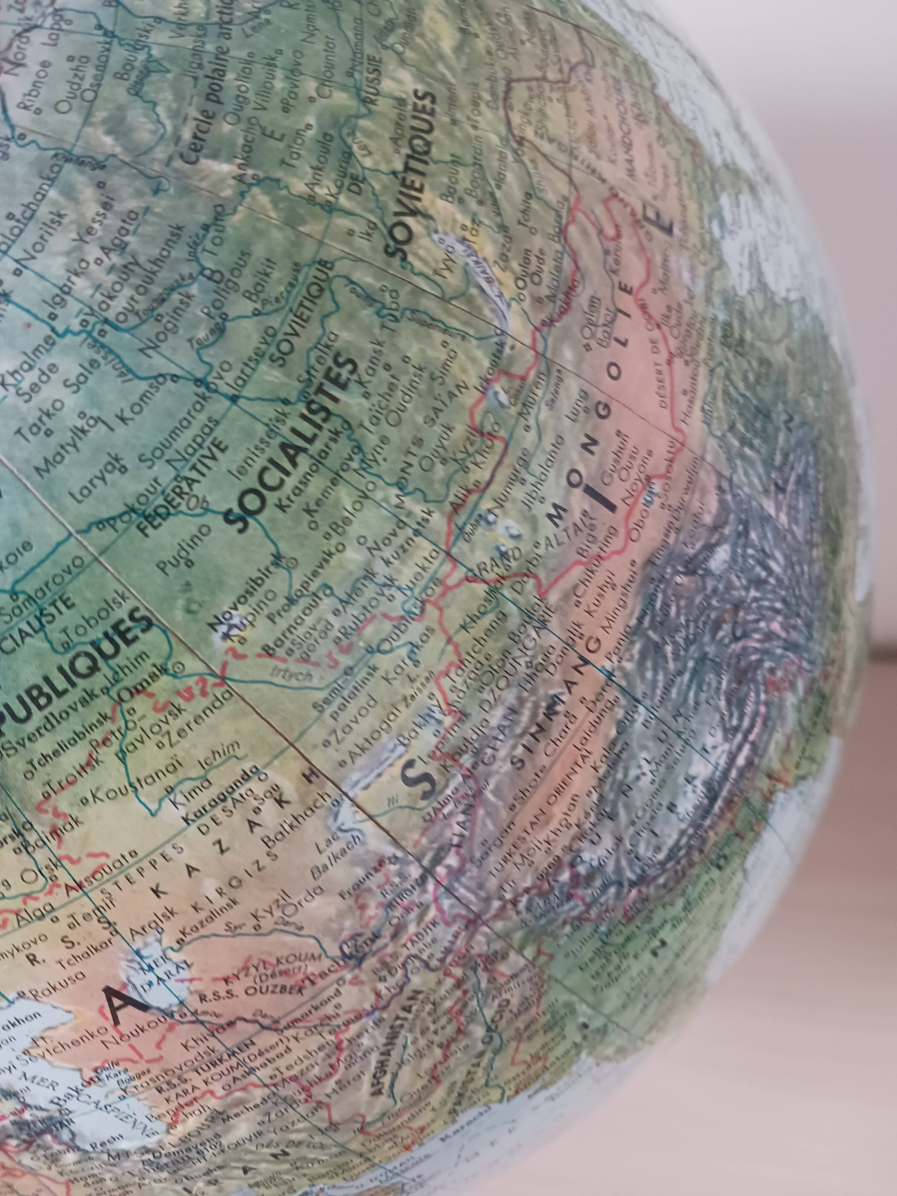 World globe, 1960s/70s.
