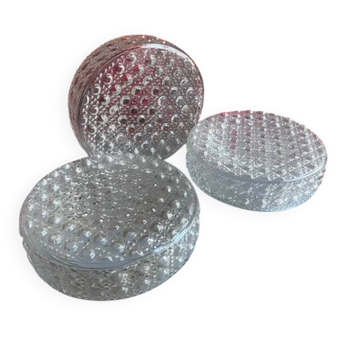 Trio plafonniers appliques verre bulle 24 cm