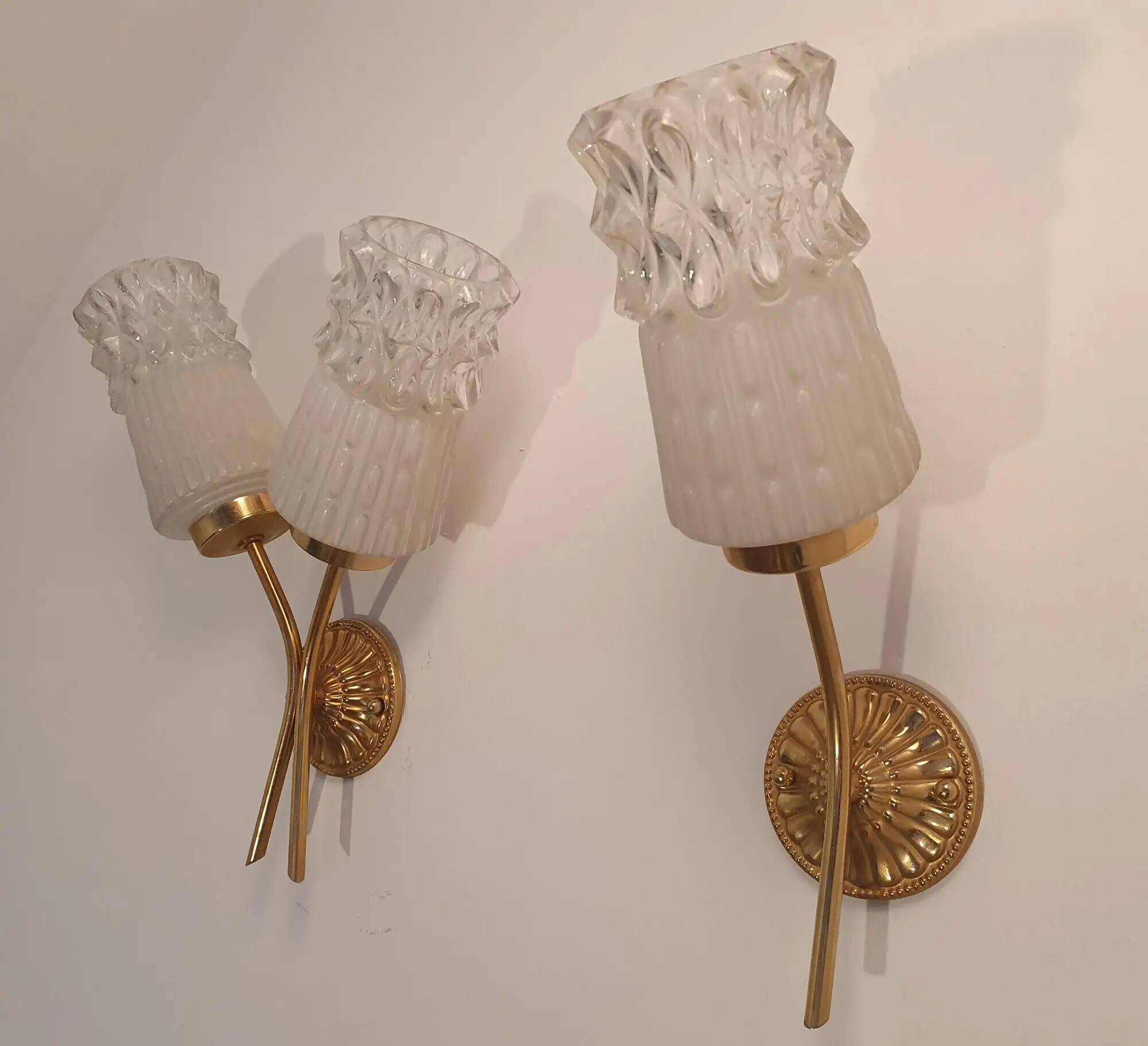 Pair of 1960s gold wall lights