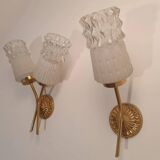 Pair of 1960s gold wall lights