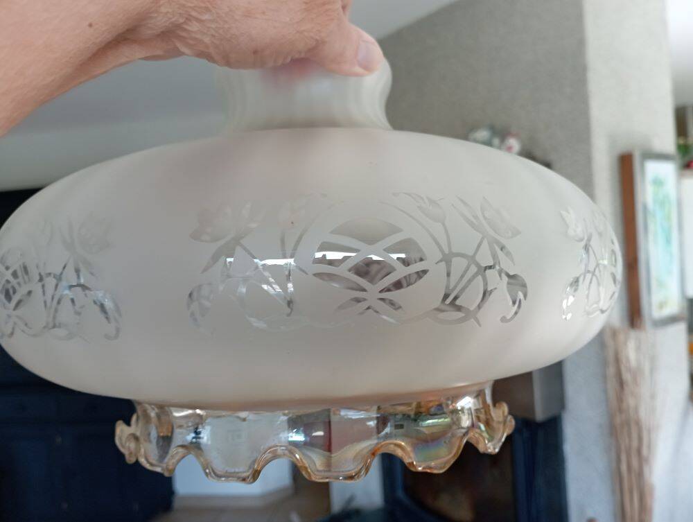 Frosted and smoked glass globe