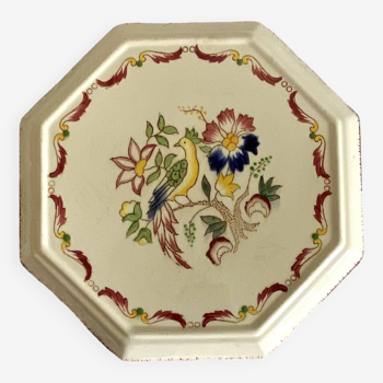 Dessous de plat en faïence Longwy octogonal vintage art de la table ACC-7140